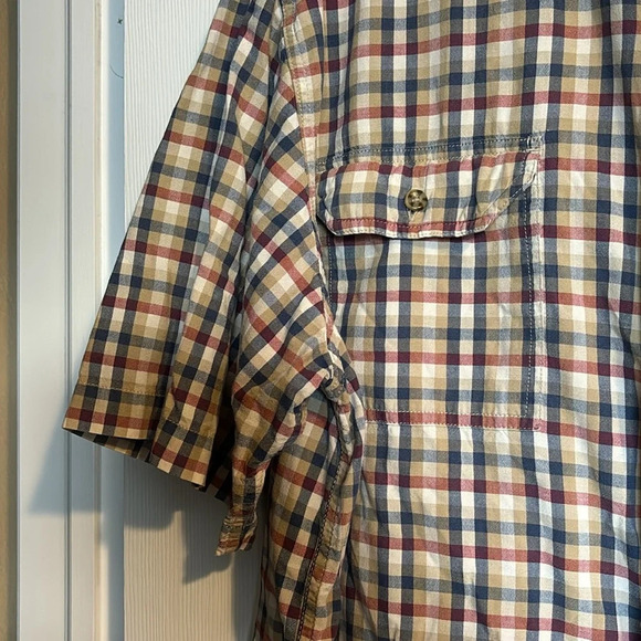 Carhartt men’s tan plaid short sleeve button down shirt size XXL - Picture 4 of 9